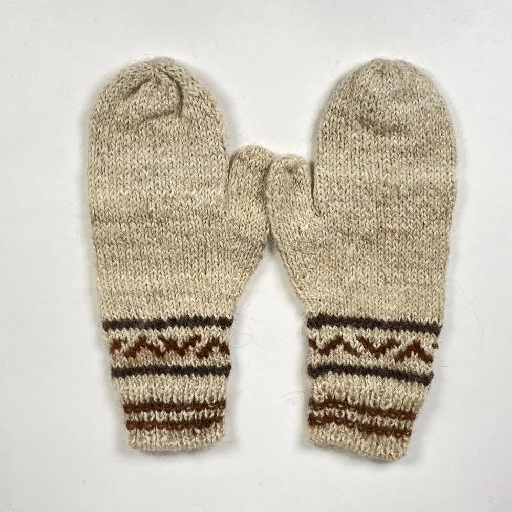 Vintage Filippo Catarzi Knit Mittens Lama Alpaca Blend The Hats Co. Made in Ital